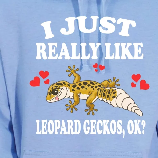 I Just Really Like Leopard Geckos Lizard Lover Gift Unisex Surf Hoodie