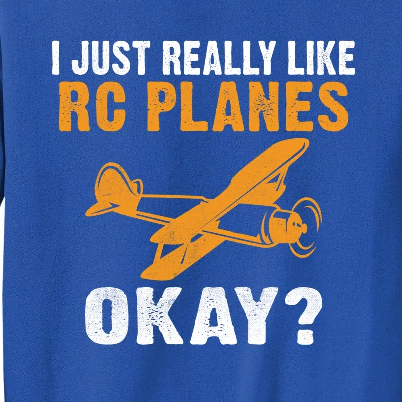 I Just Really Like Rc Planes Okay Flying Rc Plane Gift Tall Sweatshirt