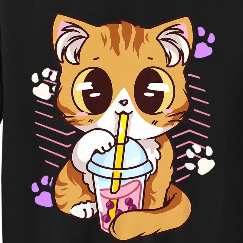 I Just Really Love Anime Cute Kawaii Cat Boba Bubble Milk Tea Anime Neko Kitten Sweatshirt