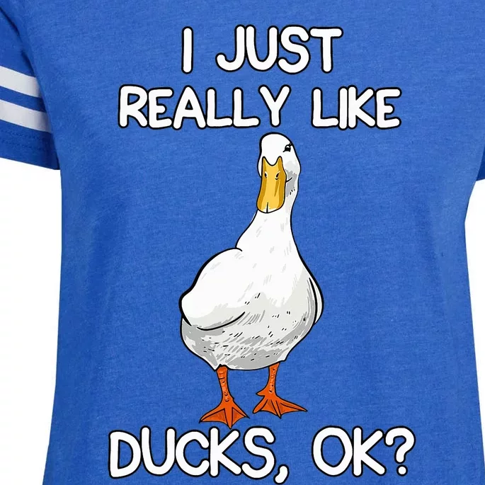 I Just Really Like Ducks Lover Gifts Duck Owner Gift Enza Ladies Jersey Football T-Shirt