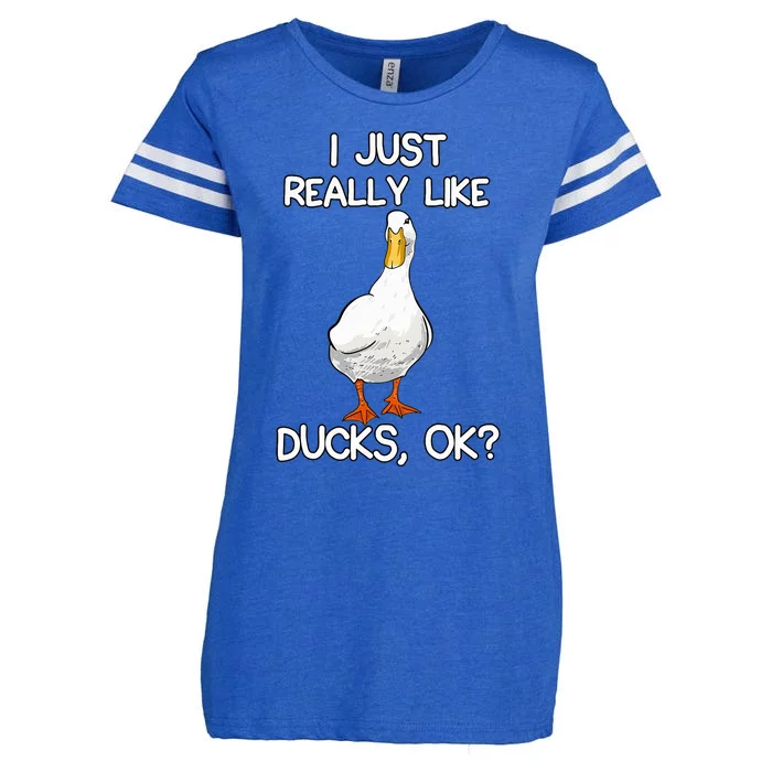 I Just Really Like Ducks Lover Gifts Duck Owner Gift Enza Ladies Jersey Football T-Shirt