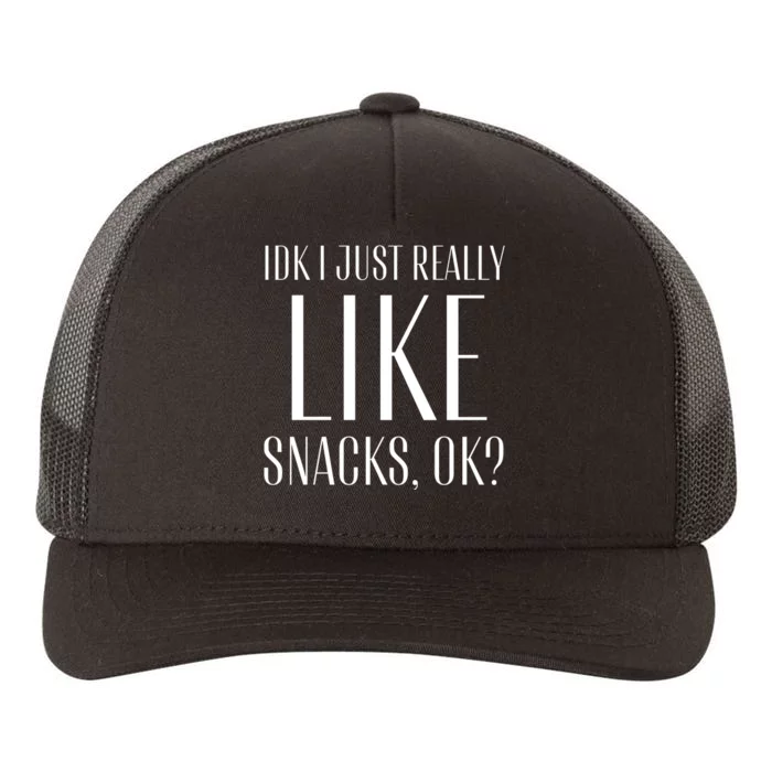 I Just Really Like Snacks Funny Yupoong Adult 5-Panel Trucker Hat