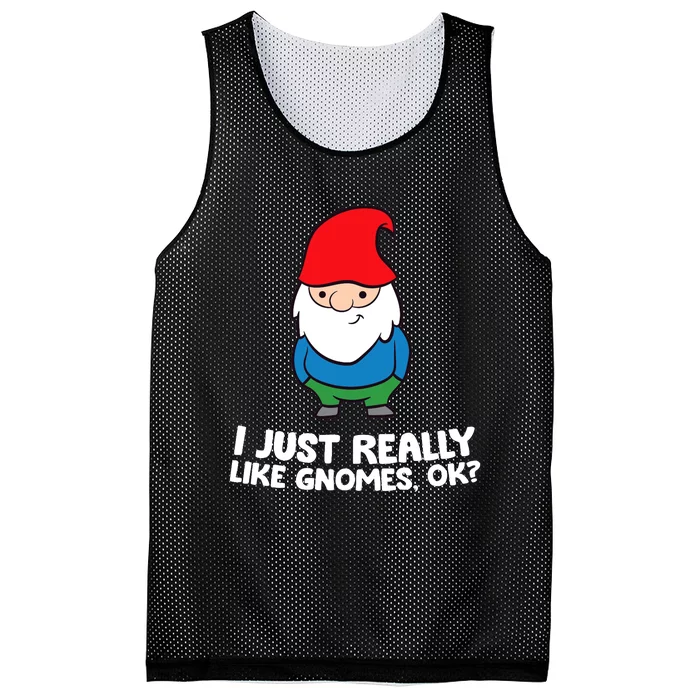 I Just Really Like Gnomes, Ok? Garden Gnome Premium Mesh Reversible Basketball Jersey Tank