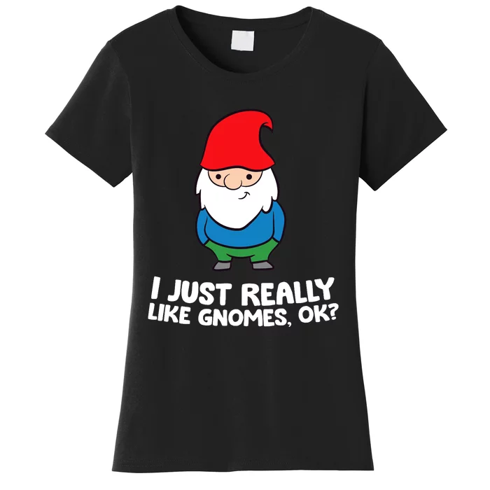 I Just Really Like Gnomes, Ok? Garden Gnome Premium Women's T-Shirt