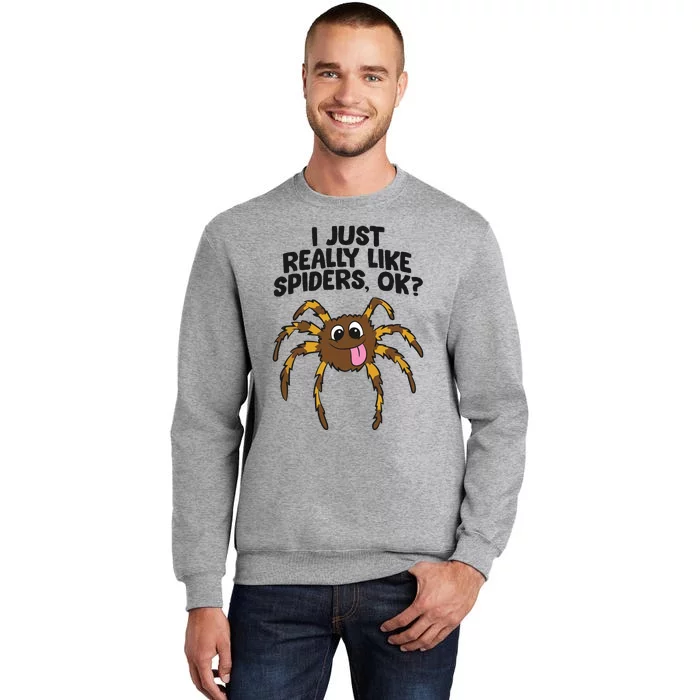 I Just Really Like Spiders Ok Love Spiders Tall Sweatshirt