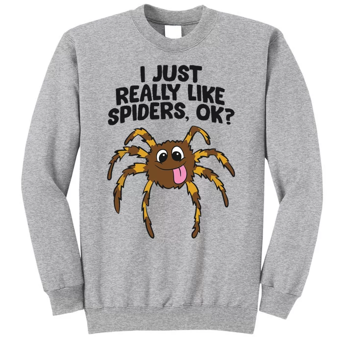 I Just Really Like Spiders Ok Love Spiders Tall Sweatshirt