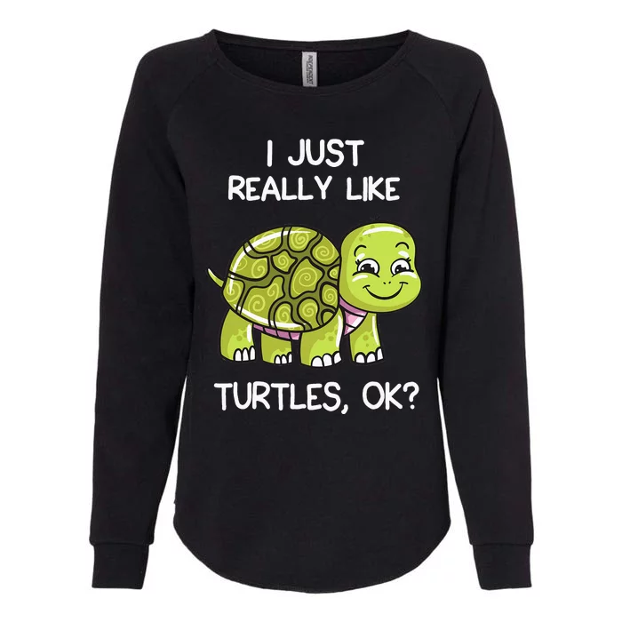 I Just Really Like Turtles, OK Lover Gift Cute Turtle Love Womens California Wash Sweatshirt