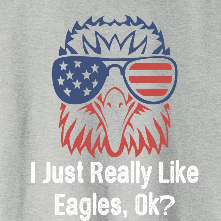 I Just Really Like Eagle Ok? Usa Flag Patriotic Eagle Gift Women's Crop Top Tee