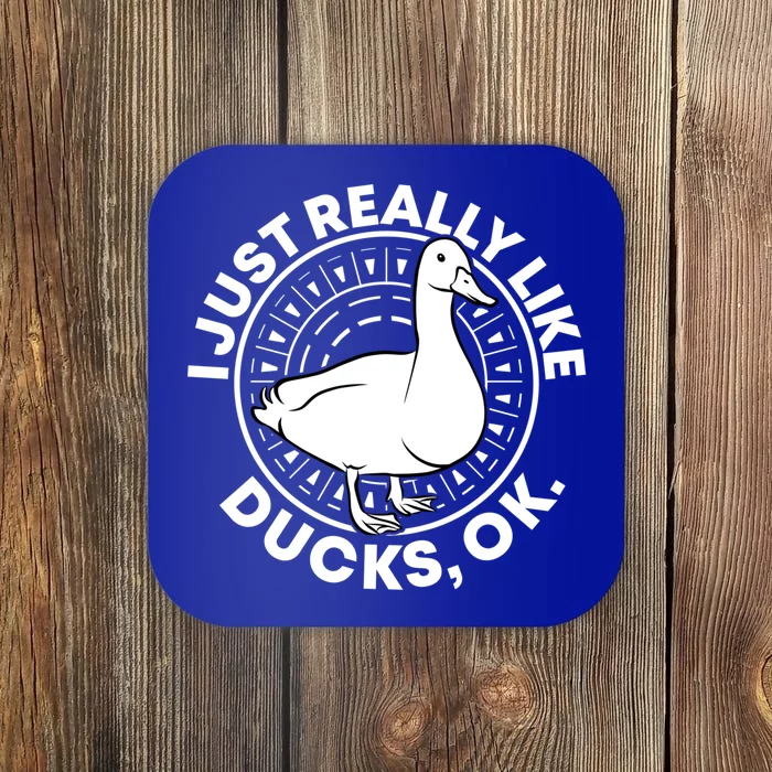 I Just Really Like Ducks Funny Vintage Duck Gift Coaster