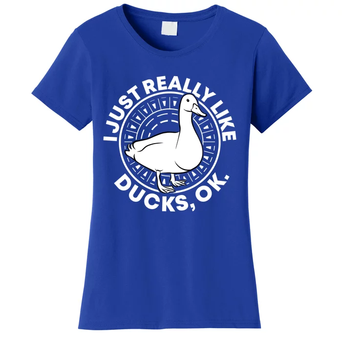 I Just Really Like Ducks Funny Vintage Duck Gift Women's T-Shirt