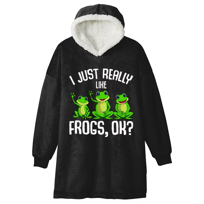 I Just Really Like Frogs Hooded Wearable Blanket