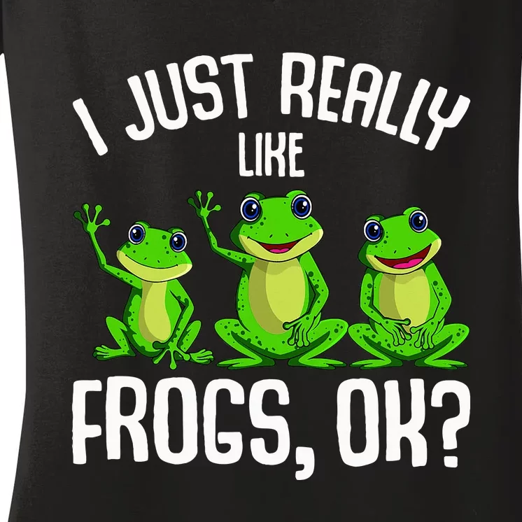 I Just Really Like Frogs Women's V-Neck T-Shirt