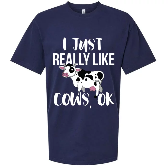 I Just Really Like Cows OK Rancher Farmer Sueded Cloud Jersey T-Shirt