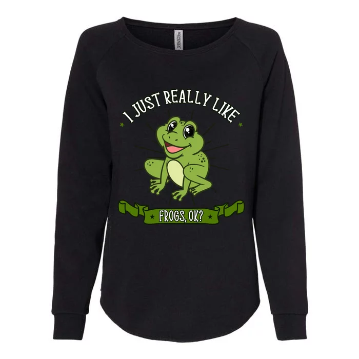 I Just Really Like Frogs Ok Toad Amphibian Froggy Gift Idea Meaningful Gift Womens California Wash Sweatshirt