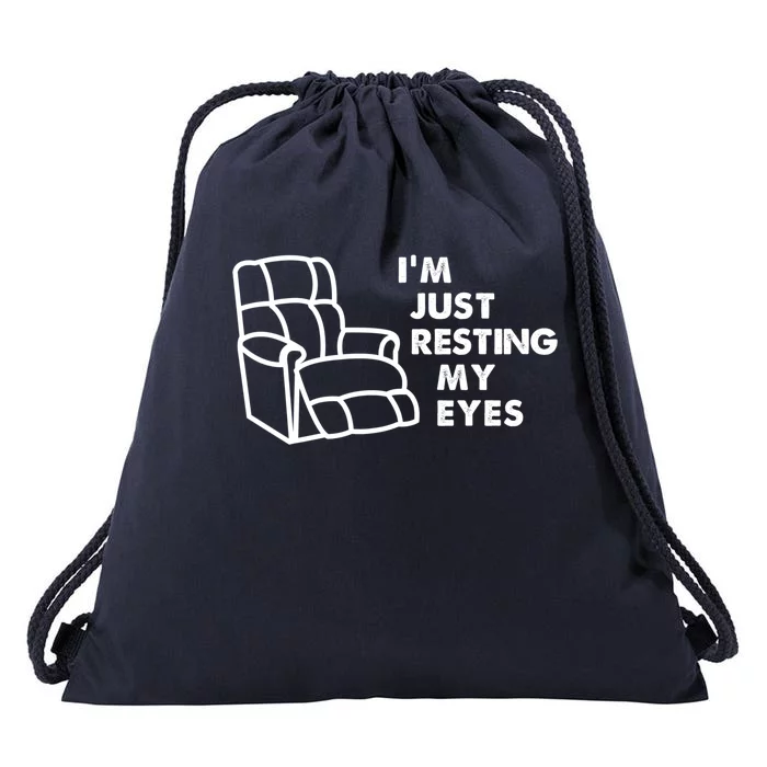 I'm Just Resting My Eyes Funny Vintage Dad Grandpa Funny Gift Drawstring Bag