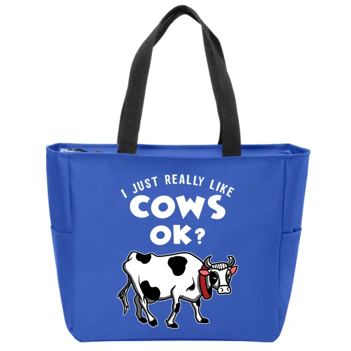 I Just Really Like Cows Ok Gift Zip Tote Bag