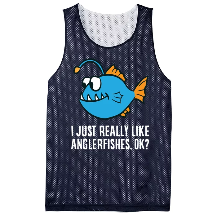 I Just Really Like Anglerfishes Ok? Angler Fish Mesh Reversible Basketball Jersey Tank