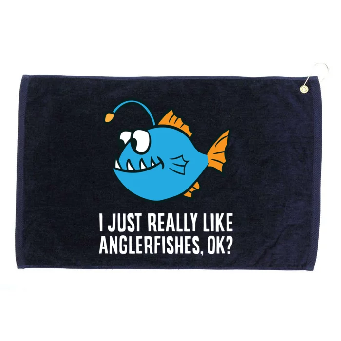 I Just Really Like Anglerfishes Ok? Angler Fish Grommeted Golf Towel