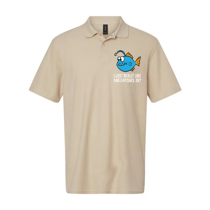 I Just Really Like Anglerfishes Ok? Angler Fish Softstyle Adult Sport Polo