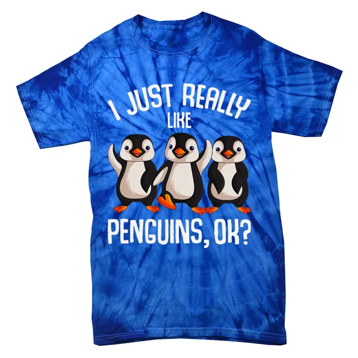 I Just Really Like Penguins Tie-Dye T-Shirt