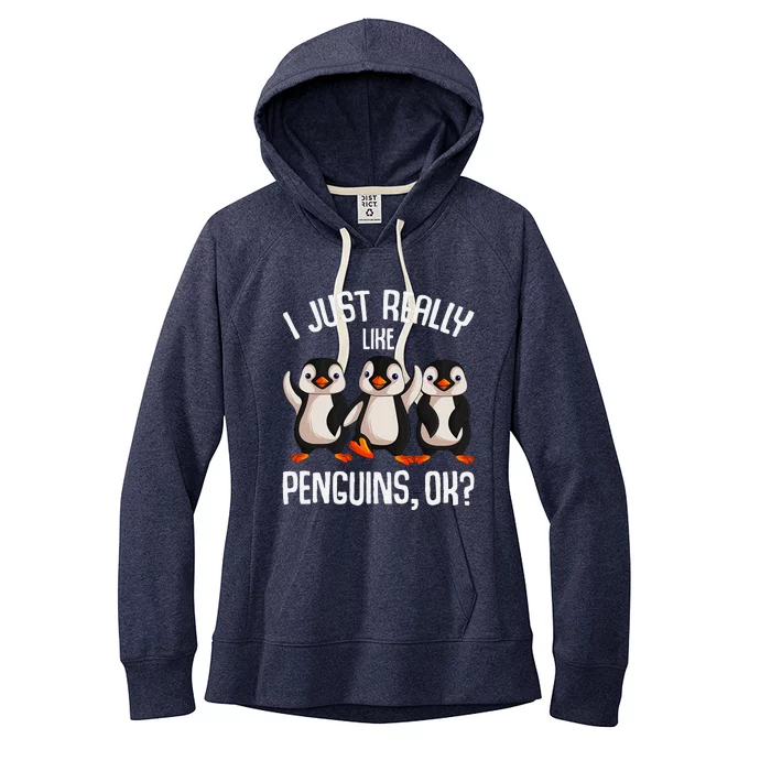 I Just Really Like Penguins Women's Fleece Hoodie