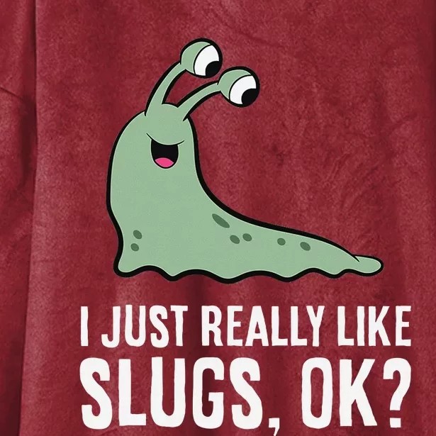 I Just Really Like Slugs Ok Funny Slug Hooded Wearable Blanket