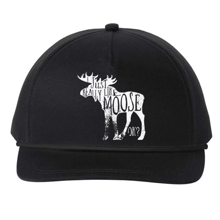 I Just Really Like Moose Stuff Christmas Snapback Five-Panel Rope Hat