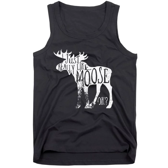 I Just Really Like Moose Stuff Christmas Tank Top