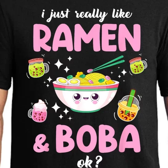 I Just Really Like Ramen And Boba Ok Bubble Tea Pajama Set