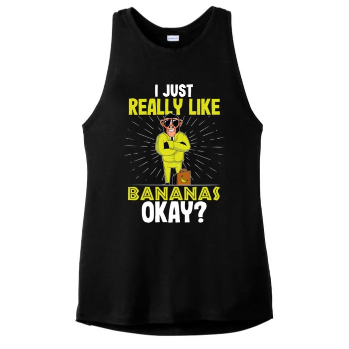 I Just Really Like Banana Okay Fruit Food Lover Funny Design Gift Ladies Tri-Blend Wicking Tank