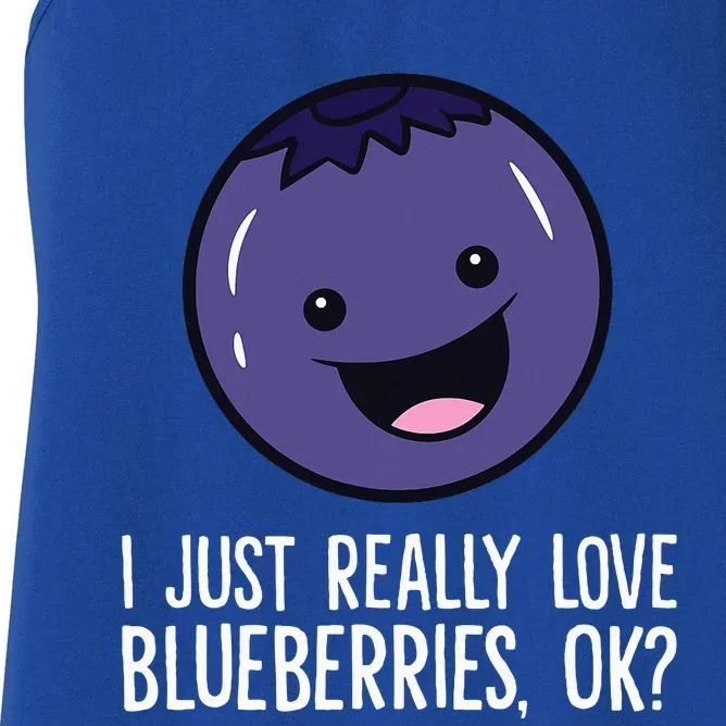 I Just Really Like Blueberries Kawaii Blueberry Women's Racerback Tank