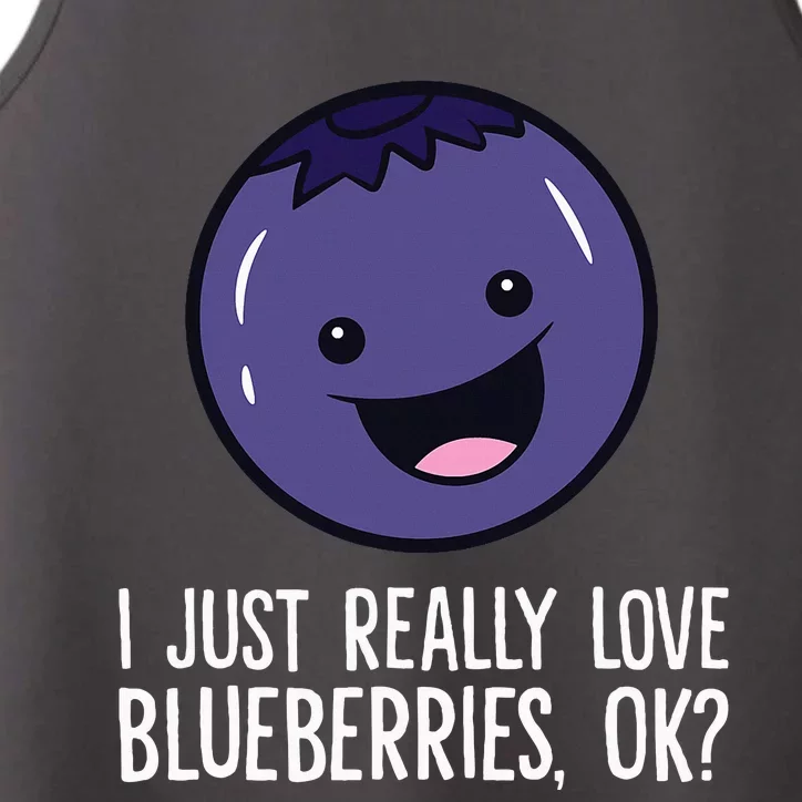 I Just Really Like Blueberries Kawaii Blueberry Performance Tank