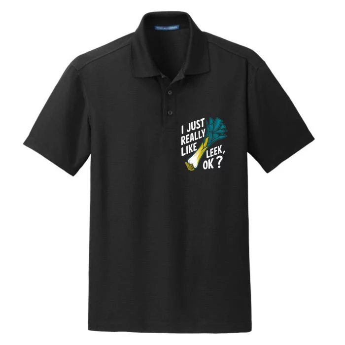 IM Just Really Into Leek Ok Dry Zone Grid Performance Polo