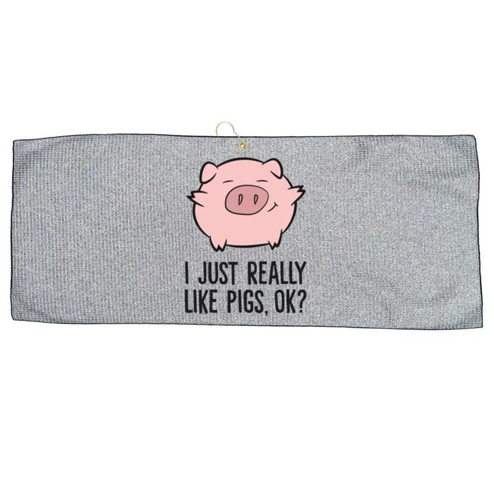 I Just Really Like Pigs Ok? Pig Lovers Cool Gift Large Microfiber Waffle Golf Towel