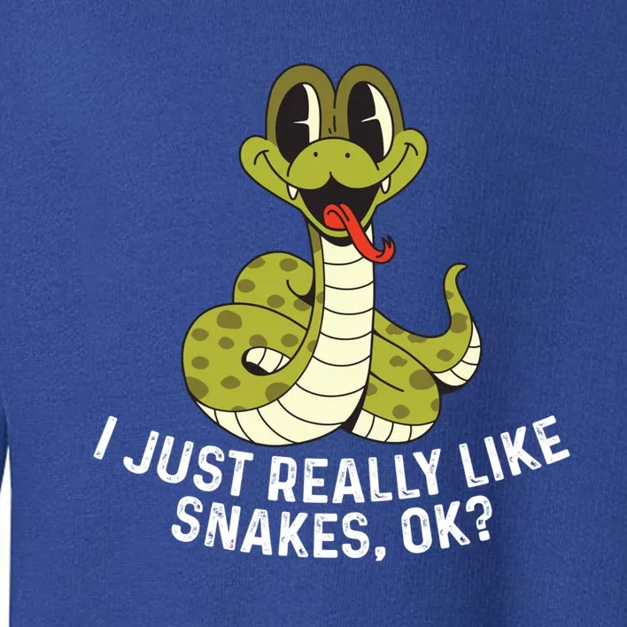 I Just Really Like Snakes Ok Reptile Gift Toddler Sweatshirt