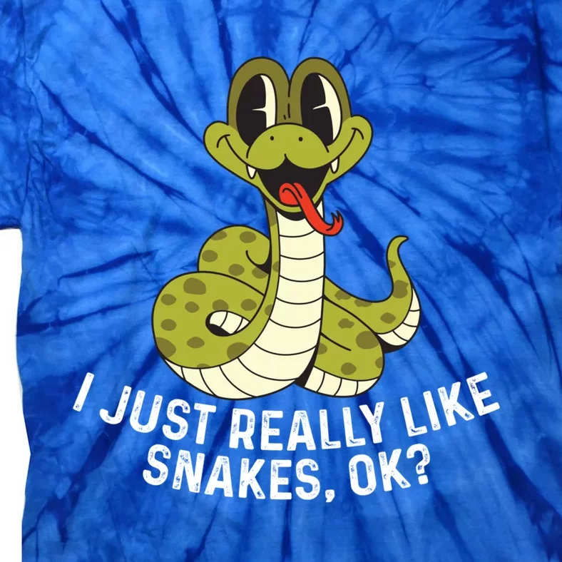 I Just Really Like Snakes Ok Reptile Gift Tie-Dye T-Shirt