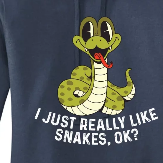 I Just Really Like Snakes Ok Reptile Gift Women's Pullover Hoodie