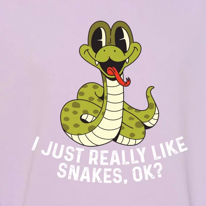 I Just Really Like Snakes Ok Reptile Gift Garment-Dyed Sweatshirt