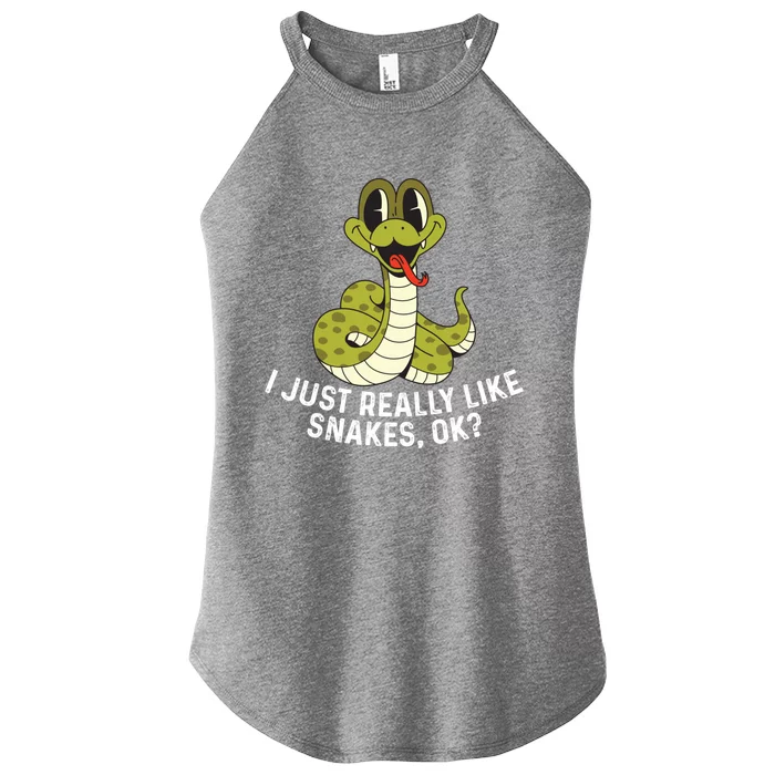 I Just Really Like Snakes Ok Reptile Gift Women’s Perfect Tri Rocker Tank