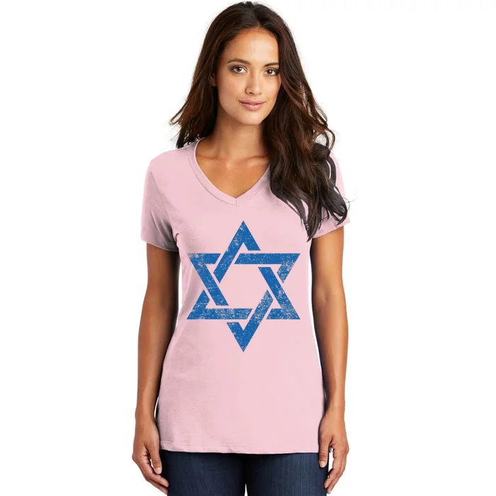 Israel Jewish Symbol Star Of David Women's V-Neck T-Shirt