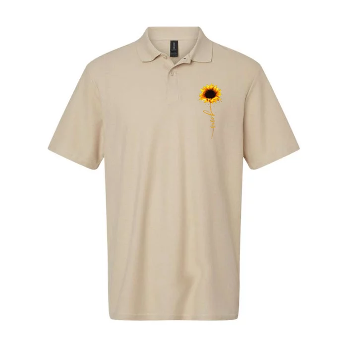 Inspirational Jesus Sunflower Gift God Christian Flower Softstyle Adult Sport Polo