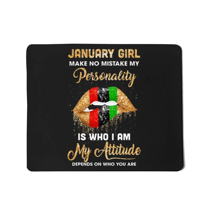 I'm January Sexy Lip Black Wo Aquarius Birthday Gift Mousepad