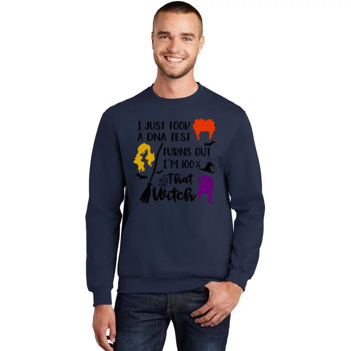 I Just Took A Dna Test Turns Out I'm 100 That Witch Halloween Quote Tall Sweatshirt