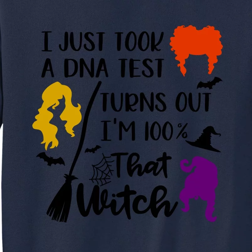 I Just Took A Dna Test Turns Out I'm 100 That Witch Halloween Quote Tall Sweatshirt