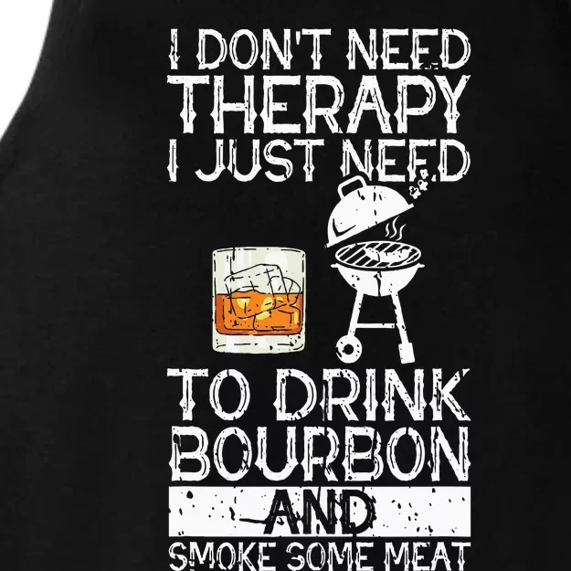 I Just To Drink Bourbon And Smoke Meat Smoker Whiskey Ladies Tri-Blend Wicking Tank