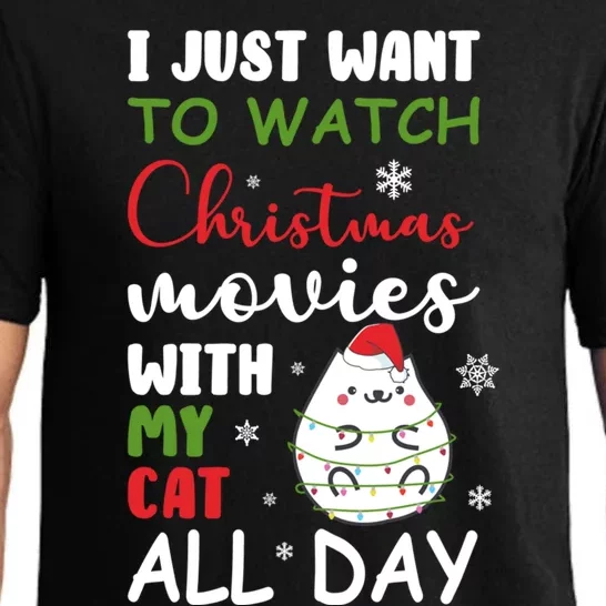 I Just Want To Watch Christmas Movies With My Cat Lovers Great Gift Pajama Set