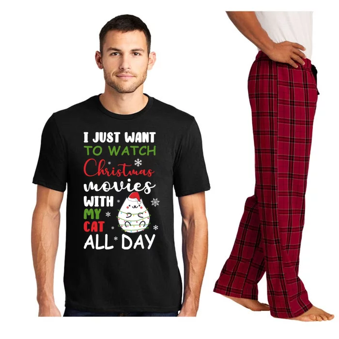 I Just Want To Watch Christmas Movies With My Cat Lovers Great Gift Pajama Set