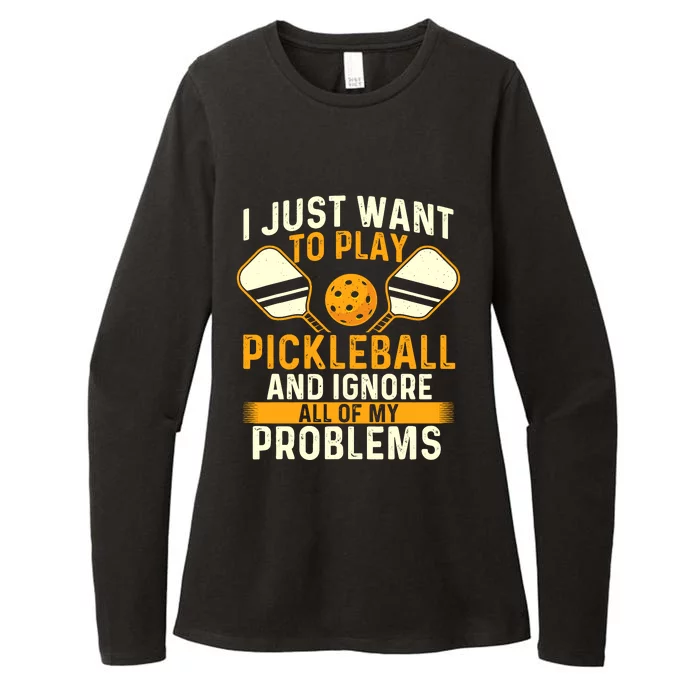 I Just Want To Play Pickleball Pickleballers Sports Lover Womens CVC Long Sleeve Shirt