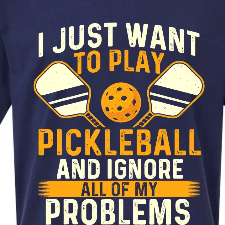 I Just Want To Play Pickleball Pickleballers Sports Lover Sueded Cloud Jersey T-Shirt