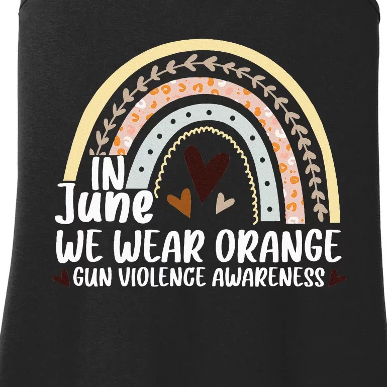 In June We Wear Orange End Gun Violence Awareness Rainbow Ladies Essential Tank